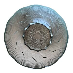 Vintage Clear Depression Glass Berry Bowl 5” Basket-Weave Pattern